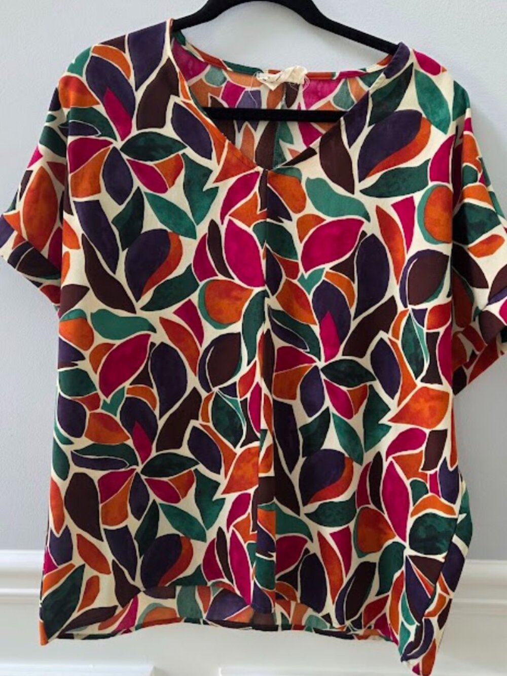 Colorful Short Sleeve Blouse